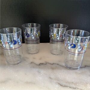Vintage Set Of 4 1991 Pillsbury Doughboy Marching Band Plastic Cups NEW